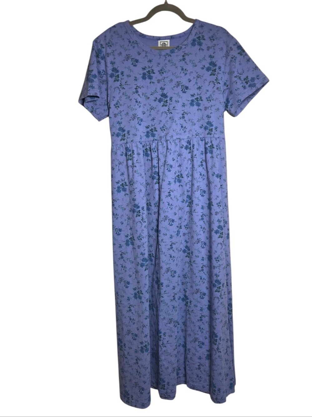 Vintage CMI Granny Cottage Prarie Floral Rose Shirt Dress Maxi Purple Medium Y2k